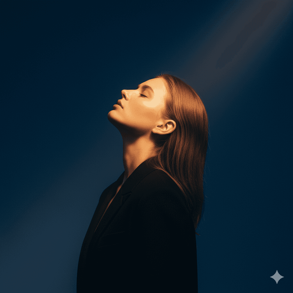 A cinematic study of a young woman in light